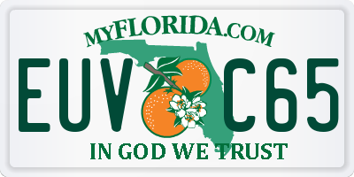 FL license plate EUVC65