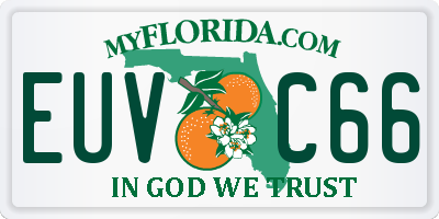 FL license plate EUVC66