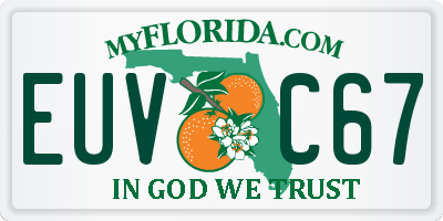 FL license plate EUVC67