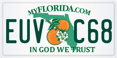 FL license plate EUVC68