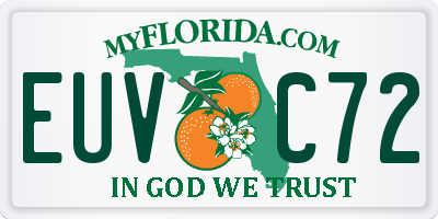 FL license plate EUVC72