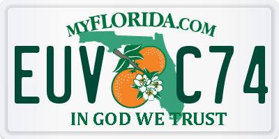 FL license plate EUVC74
