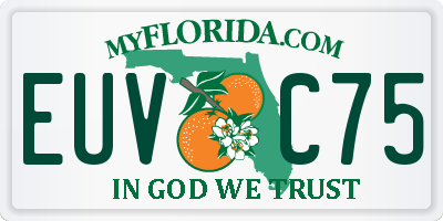FL license plate EUVC75