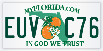 FL license plate EUVC76