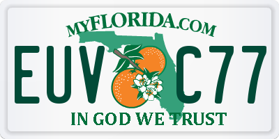 FL license plate EUVC77