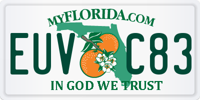 FL license plate EUVC83