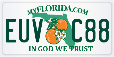 FL license plate EUVC88