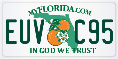 FL license plate EUVC95