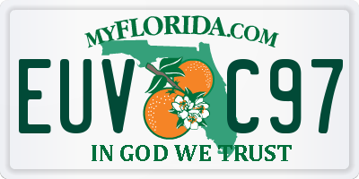 FL license plate EUVC97