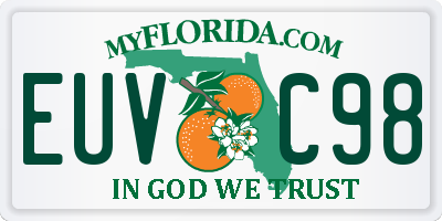 FL license plate EUVC98