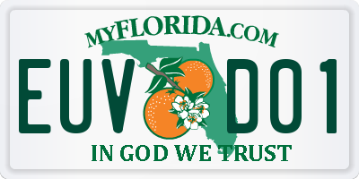 FL license plate EUVD01