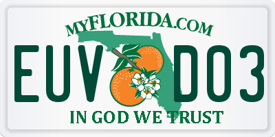 FL license plate EUVD03