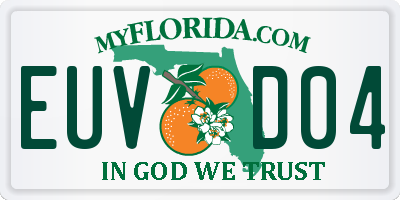 FL license plate EUVD04