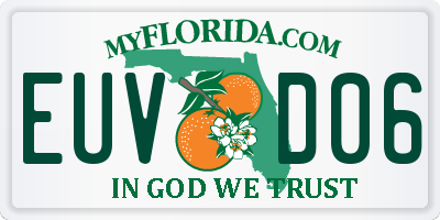 FL license plate EUVD06