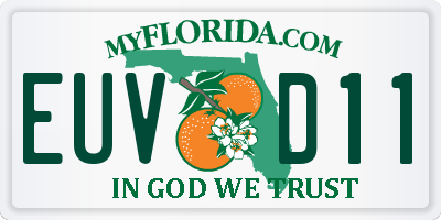 FL license plate EUVD11