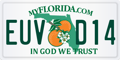 FL license plate EUVD14