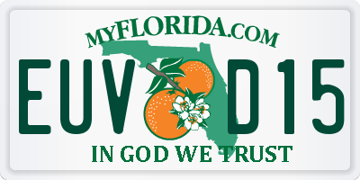 FL license plate EUVD15