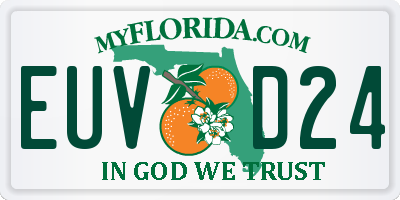 FL license plate EUVD24