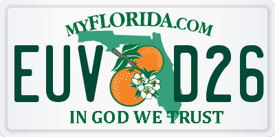 FL license plate EUVD26