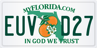 FL license plate EUVD27