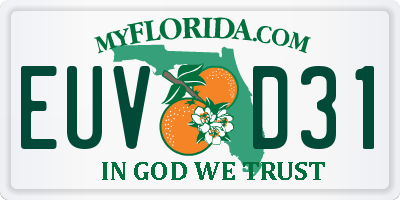 FL license plate EUVD31