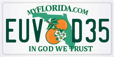 FL license plate EUVD35
