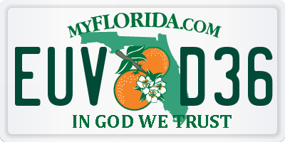 FL license plate EUVD36