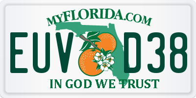 FL license plate EUVD38
