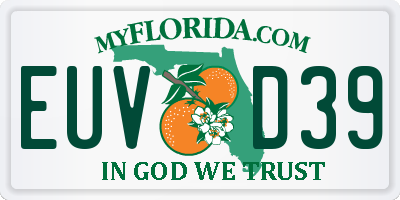 FL license plate EUVD39