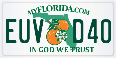 FL license plate EUVD40