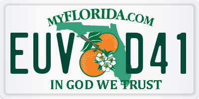 FL license plate EUVD41