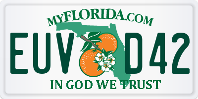 FL license plate EUVD42