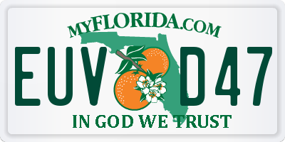 FL license plate EUVD47