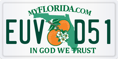 FL license plate EUVD51