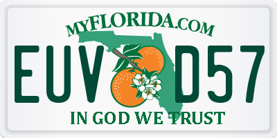 FL license plate EUVD57