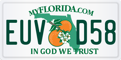 FL license plate EUVD58