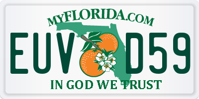 FL license plate EUVD59