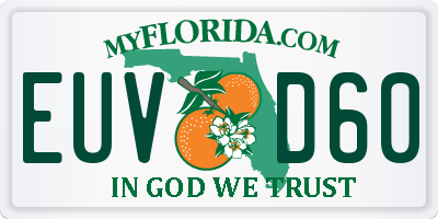 FL license plate EUVD60