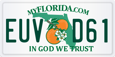 FL license plate EUVD61