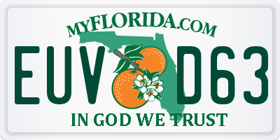 FL license plate EUVD63