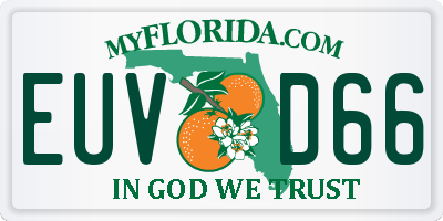 FL license plate EUVD66
