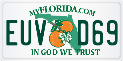 FL license plate EUVD69