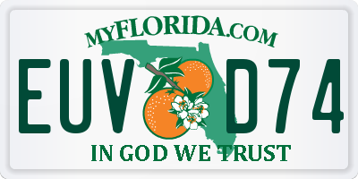 FL license plate EUVD74