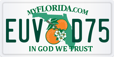 FL license plate EUVD75