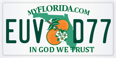 FL license plate EUVD77