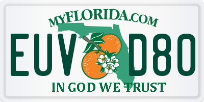 FL license plate EUVD80
