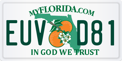 FL license plate EUVD81