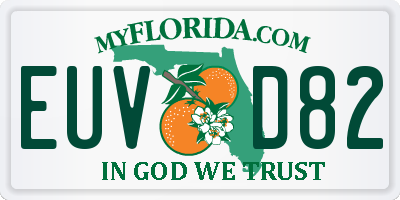 FL license plate EUVD82