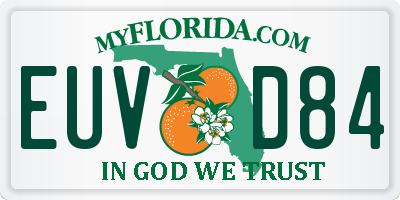 FL license plate EUVD84