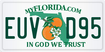 FL license plate EUVD95